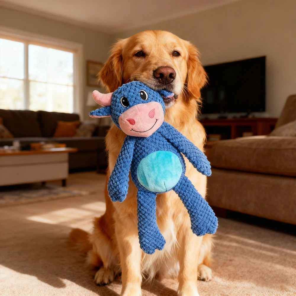 Durable Cow Plush Toy for Pets