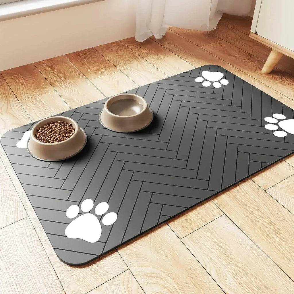 Super Absorbent Pet Bowl Quick Dry Placemat Rubber Backing