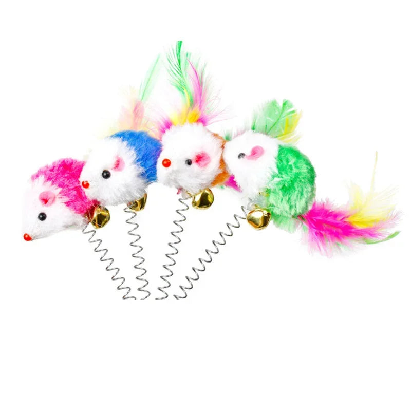 Swinging Mouse Toy with Suction Cup and Bell Interactive Cat Toy