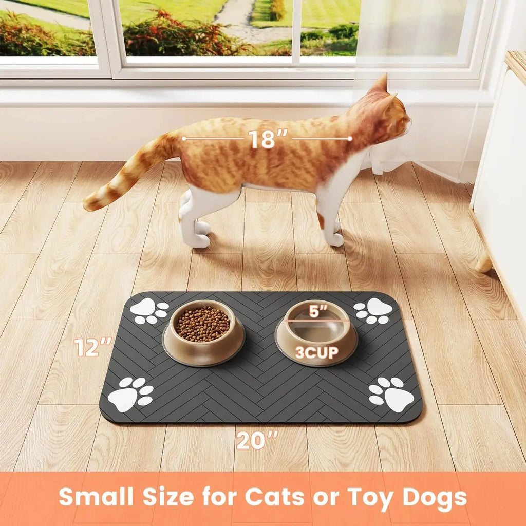 Super Absorbent Pet Bowl Quick Dry Placemat Rubber Backing