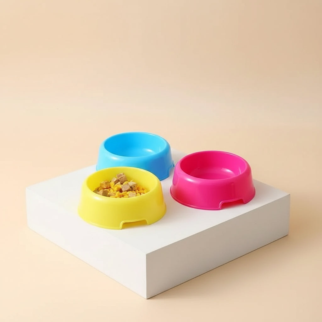 Plastic Pet Bowl for Food and Water Easy Clean