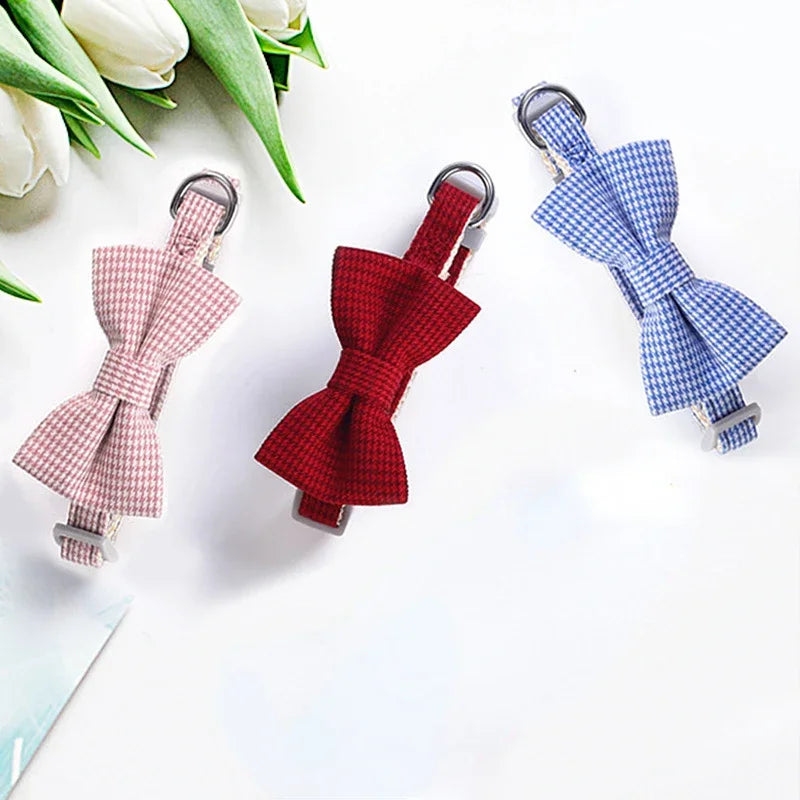 Adjustable Cat Collar with Bow Tie
