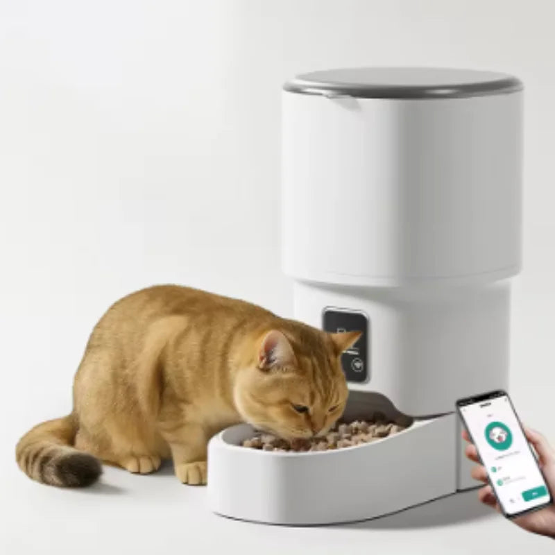 4L Automatic Pet Feeder WiFi or Button Enabled Cat And Dog Food Smart Dispenser