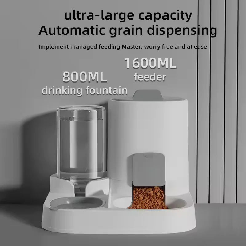 Automatic Gravity Pet Feeder And Water Dispenser Two-in-One Bowl Large Capacity
