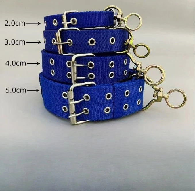 Wide Heavy Duty Dog Collar, Double-Row Stitching Padded Collar with Metal Buckle