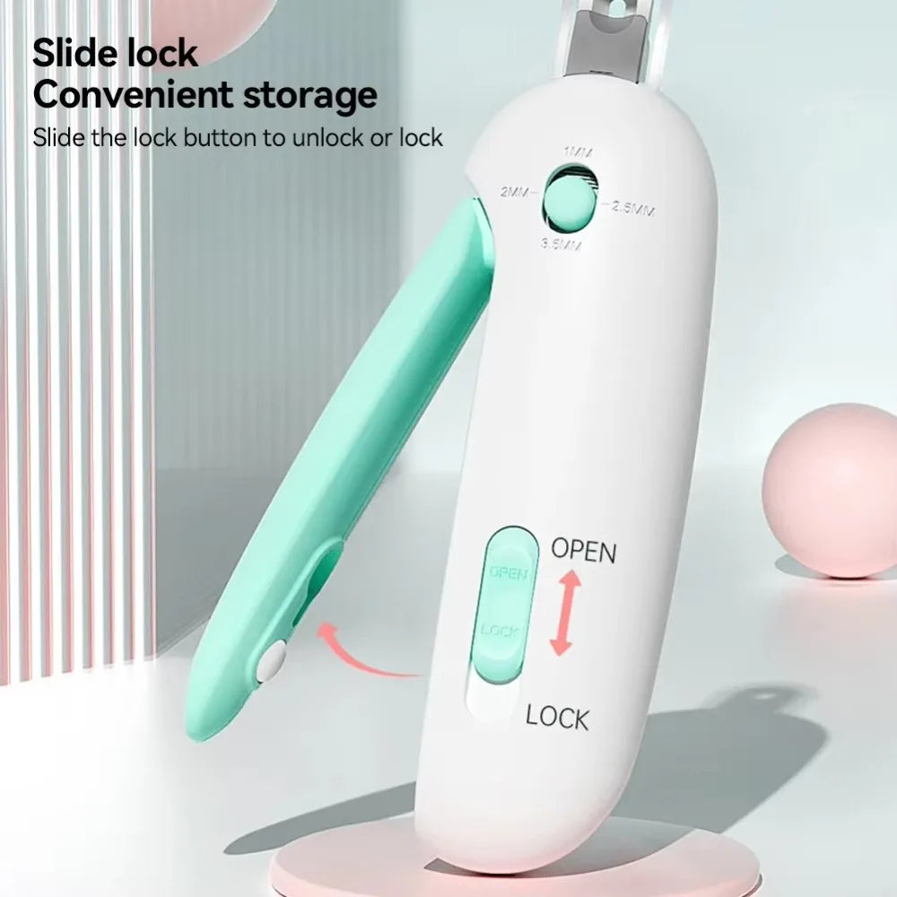 Professional Pet Nail Clippers and File with Adjustable Sizing Tool