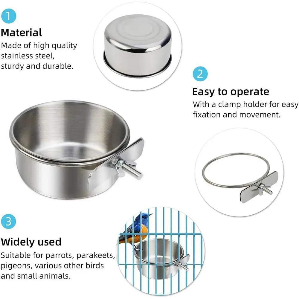 Wall Screw Stainless Steel Pet Bowl Hanging