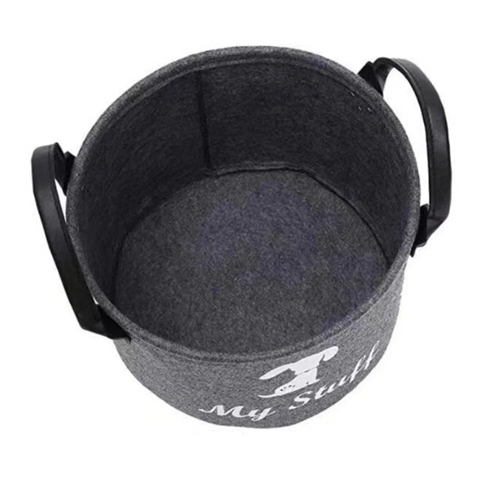 Felt Dog Toy Storage Basket for Organizing Pet Supplies