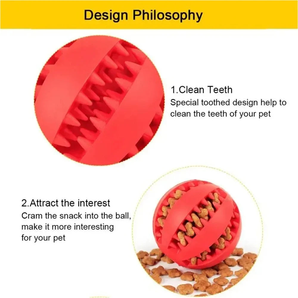Interactive Dry Food Rubber Ball Toy for Dogs and Cats