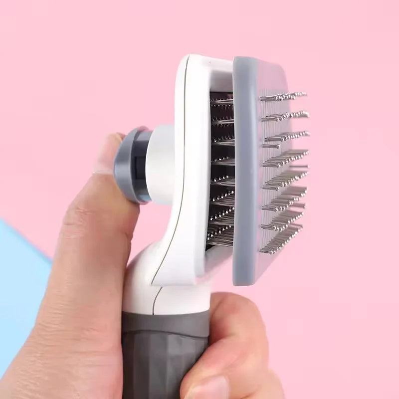 Self Cleaning Pet Grooming Massage Brush for Hair Removal