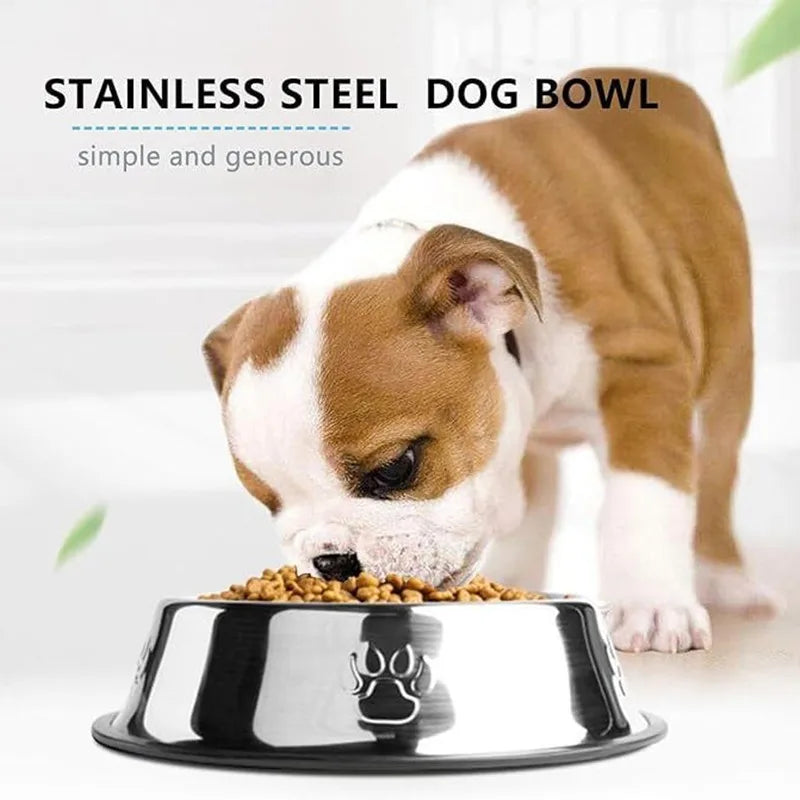 Premium Stainless Steel Round Pet Bowl Anti-tip