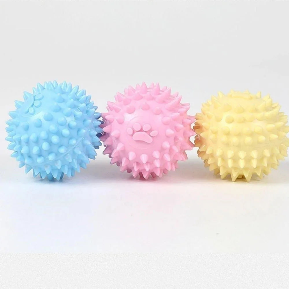 Dog Chew Spiked Ball Toy for Teeth Cleaning and Strength 1pc