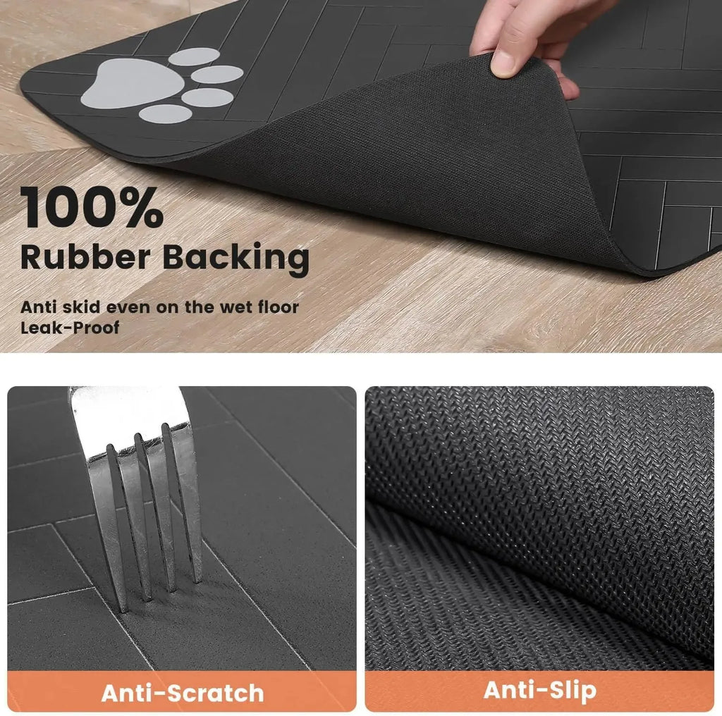 Super Absorbent Pet Bowl Quick Dry Placemat Rubber Backing