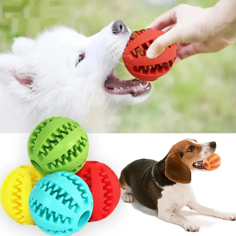 Interactive Dry Food Rubber Ball Toy for Dogs and Cats
