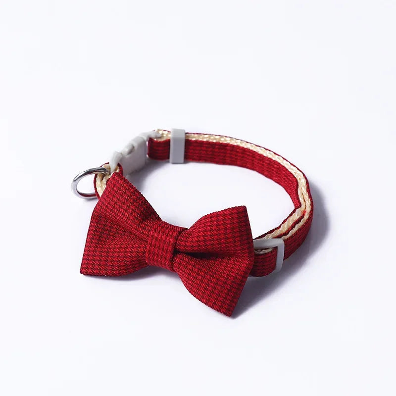 Adjustable Cat Collar with Bow Tie
