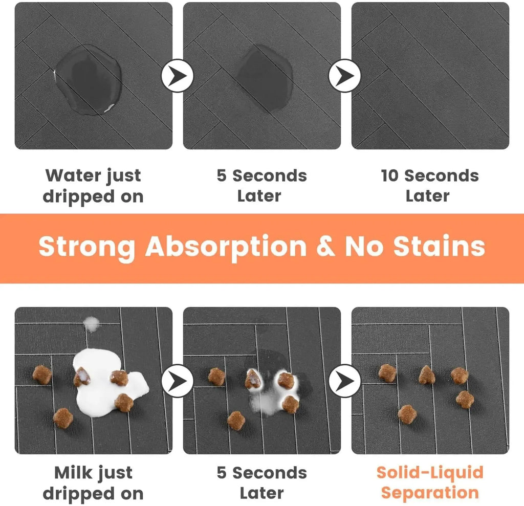 Super Absorbent Pet Bowl Quick Dry Placemat Rubber Backing