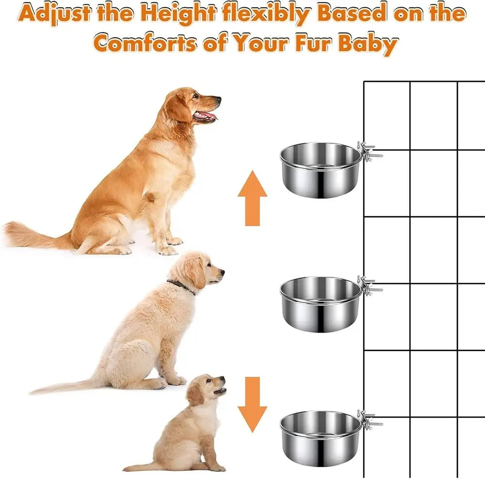 Wall Screw Stainless Steel Pet Bowl Hanging