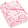 Soft Fluffy High Quality Pet Blanket Pink Cute Paw Print