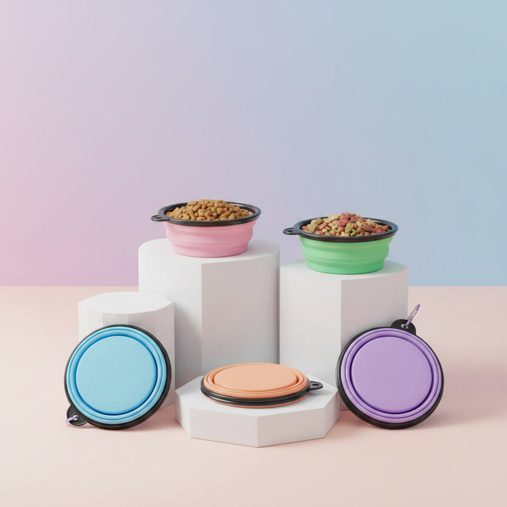Portable Dog Travel Bowl with Folding Design