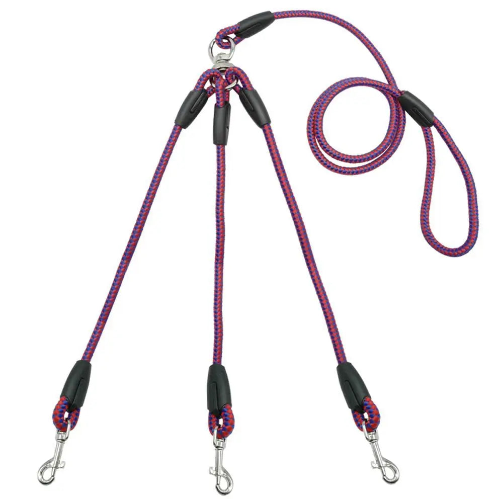 Triple Durable 3 Way Safety Rope Pet Leashes with Comfort Handle