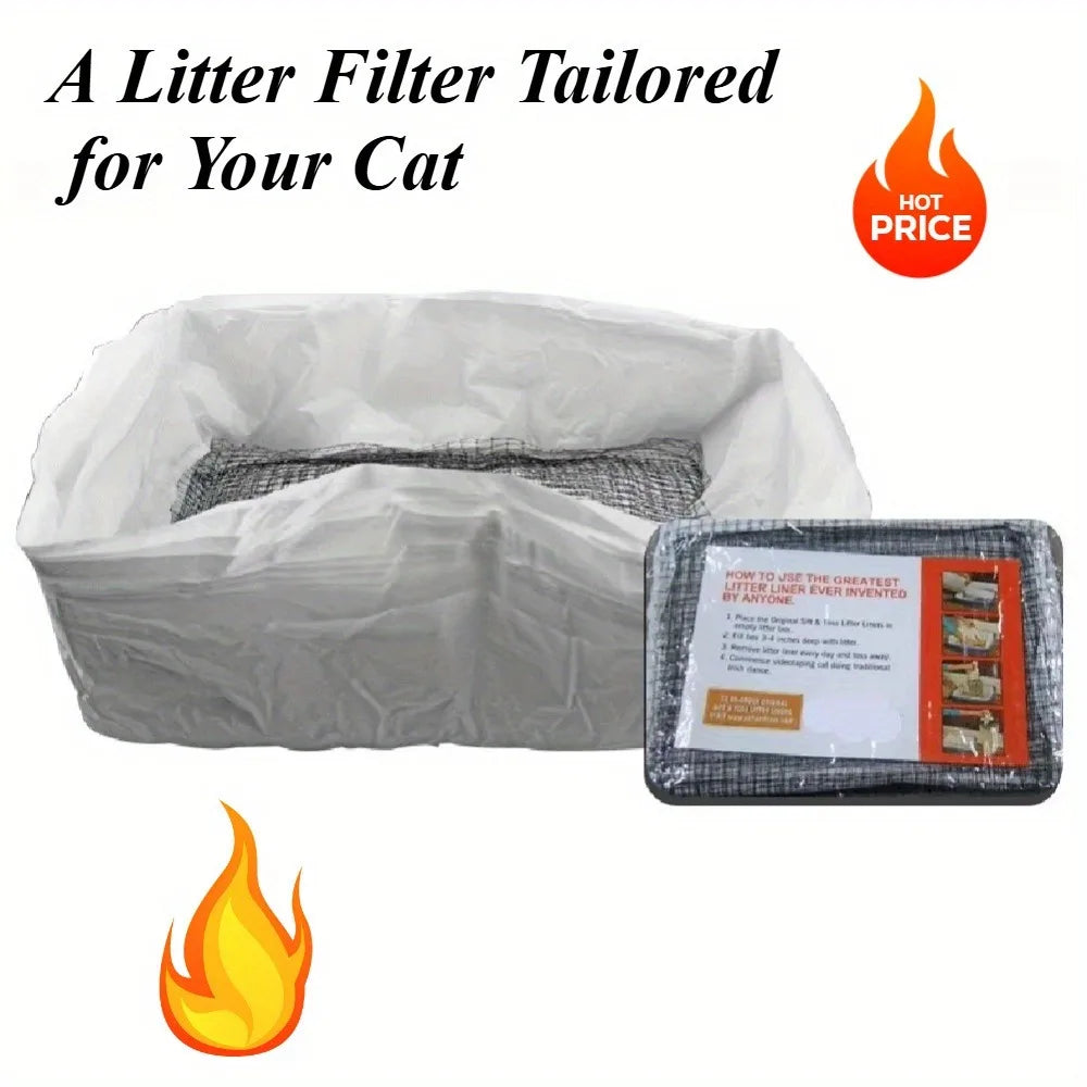 10pcs Washable Cat Litter Filter Liners