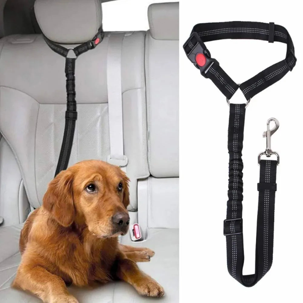 Pet Car Backseat Leash Belt Durable Nylon Safety Adjustable
