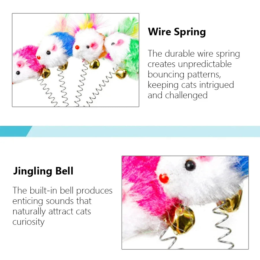 Swinging Mouse Toy with Suction Cup and Bell Interactive Cat Toy