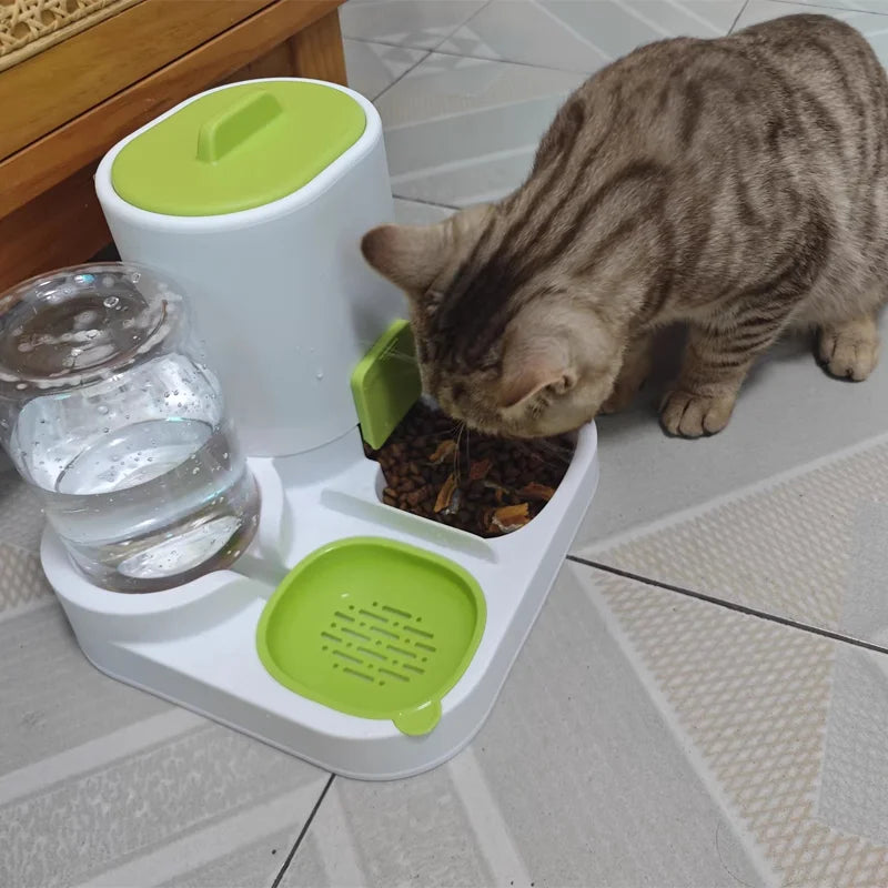 Automatic Gravity Pet Feeder And Water Dispenser Two-in-One Bowl Large Capacity