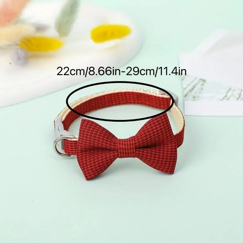 Adjustable Cat Collar with Bow Tie