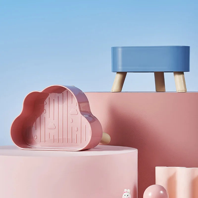 Elevated Cloud Shaped Pet Bowl Basin Easy Clean