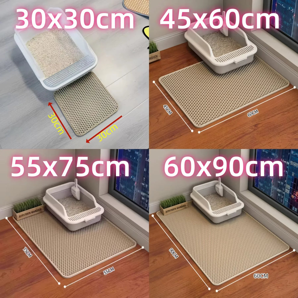Cat Litter Mat 2-Layer Sand Trapping Waterproof Base Non-Slip