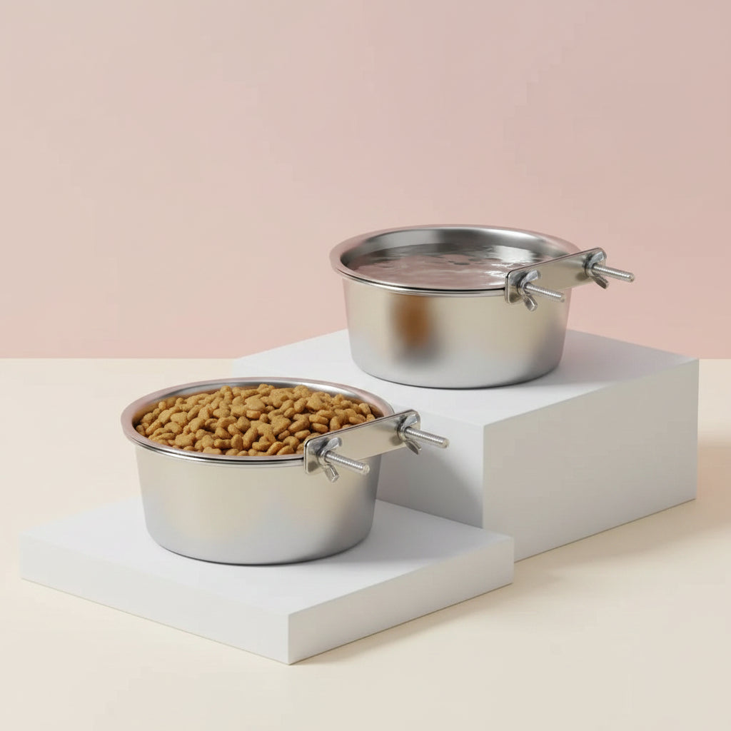 Wall Screw Stainless Steel Pet Bowl Hanging
