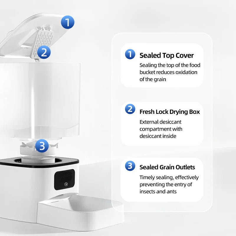 Automatic Double Pet Feeder 6L Capacity with Smart Timer - WHITE