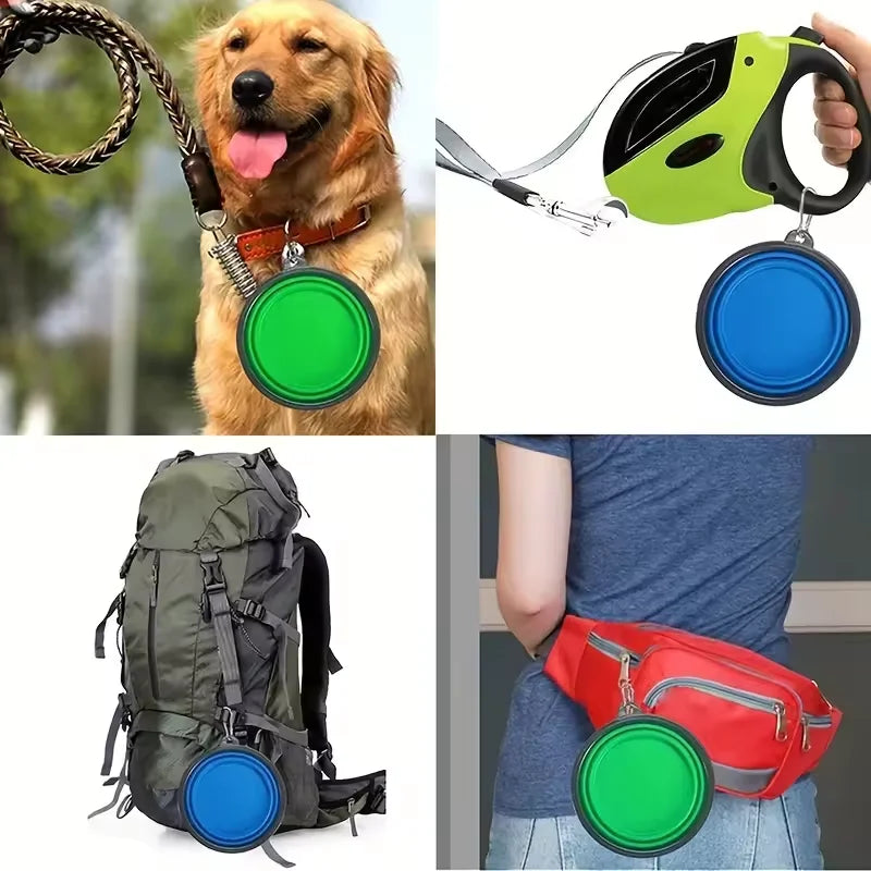 Portable Dog Travel Bowl with Folding Design