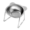Elevated Stainless Steel Pet Bowl with 15° Tilt Neck Guard Healthy Posture