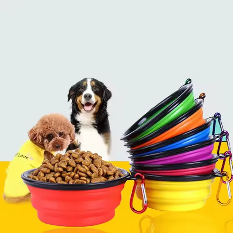 Portable Dog Travel Bowl with Folding Design