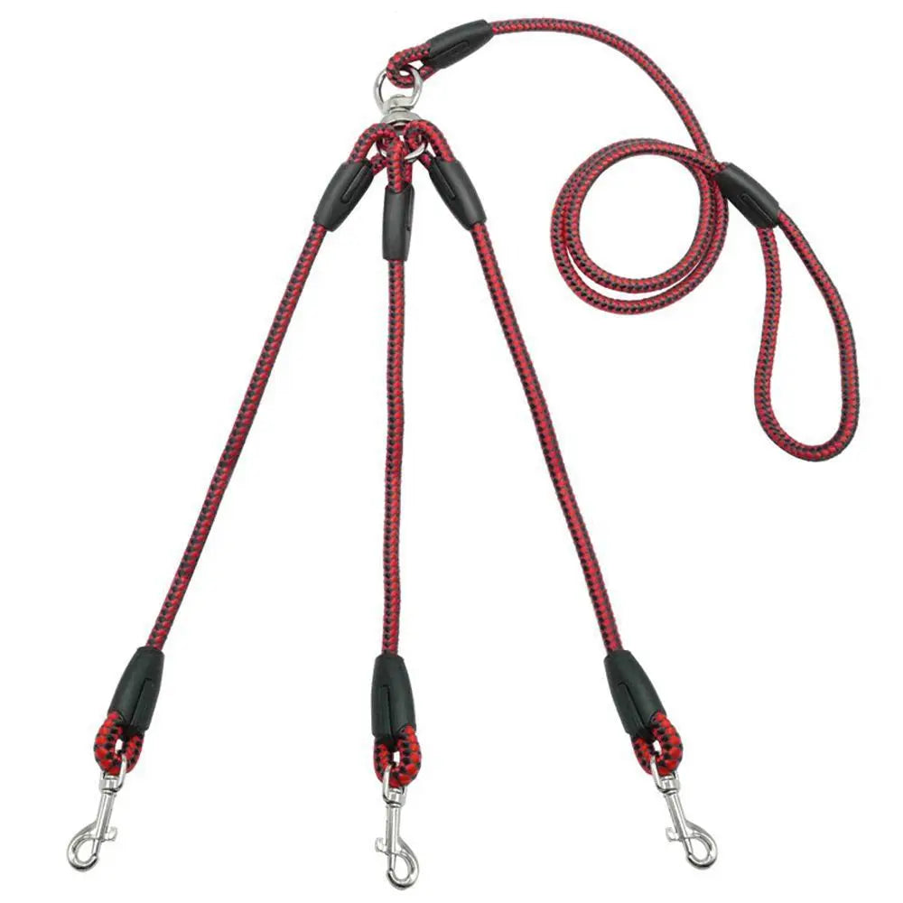 Triple Durable 3 Way Safety Rope Pet Leashes with Comfort Handle