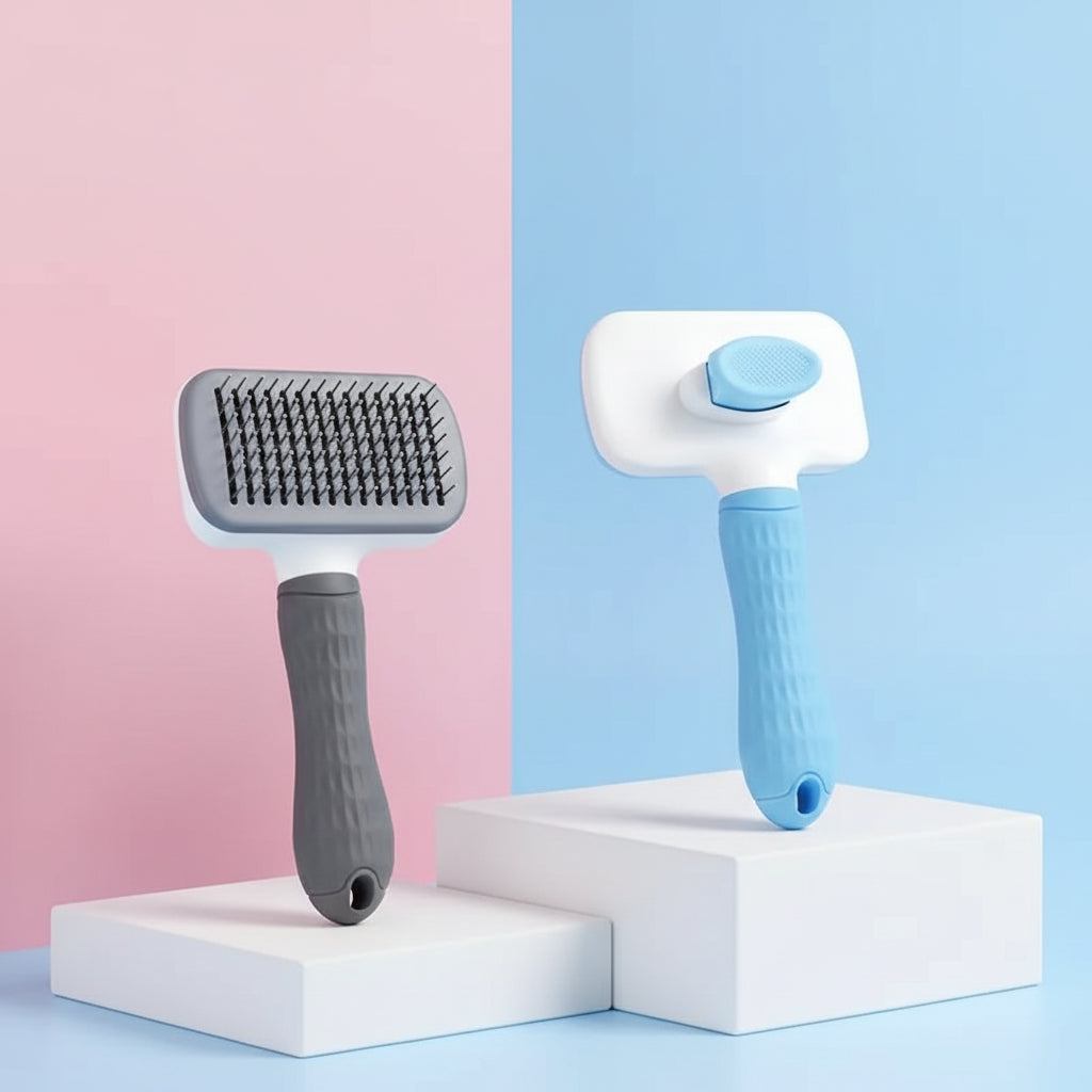 Self Cleaning Pet Grooming Massage Brush for Hair Removal
