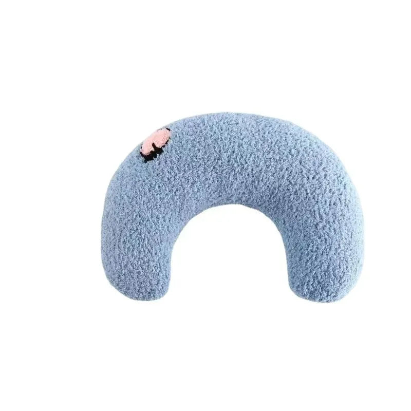 U-Shaped Cat Pillow Soft Plush Neck Support with Embroidery