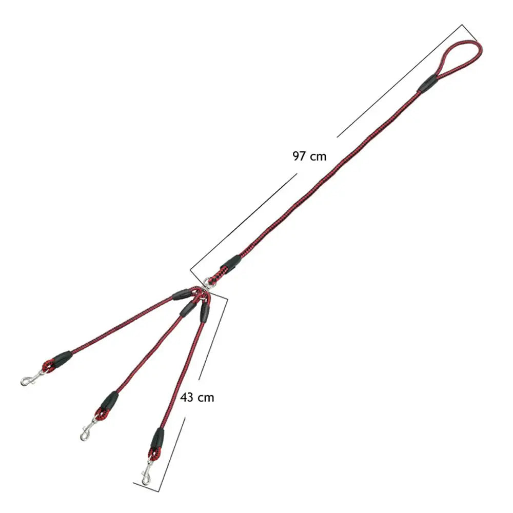 Triple Durable 3 Way Safety Rope Pet Leashes with Comfort Handle