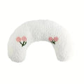 U-Shaped Cat Pillow Soft Plush Neck Support with Embroidery
