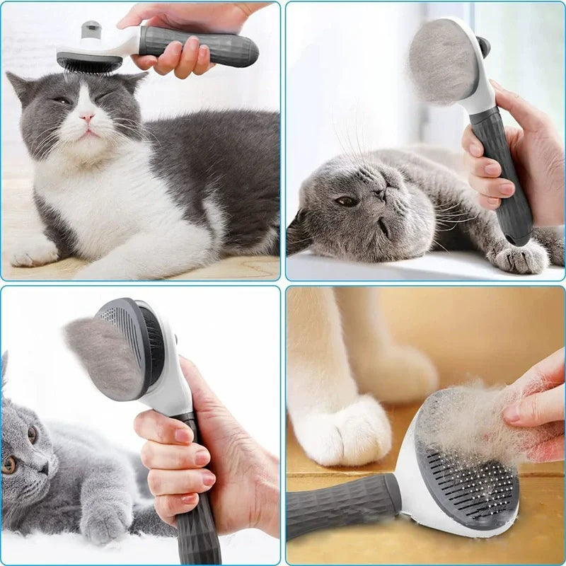 Self Cleaning Pet Grooming Massage Brush for Hair Removal