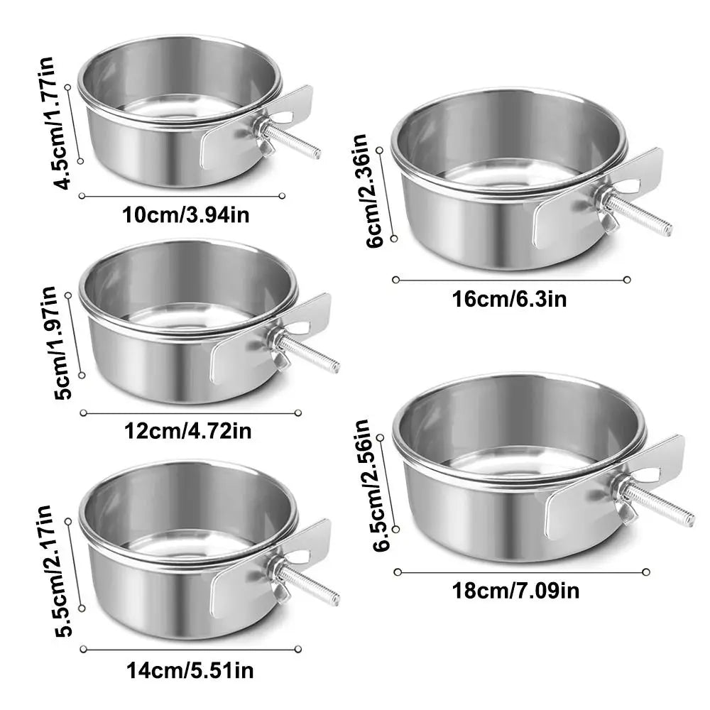 Wall Screw Stainless Steel Pet Bowl Hanging