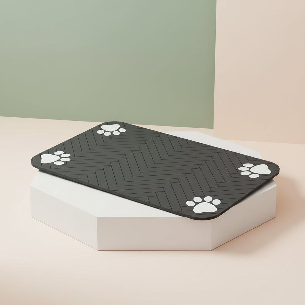 Super Absorbent Pet Bowl Quick Dry Placemat Rubber Backing
