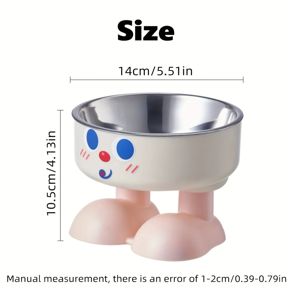 Elevated Stainless Steel Pet Bowl Anti-Tip Non-Slip Chew-Proof