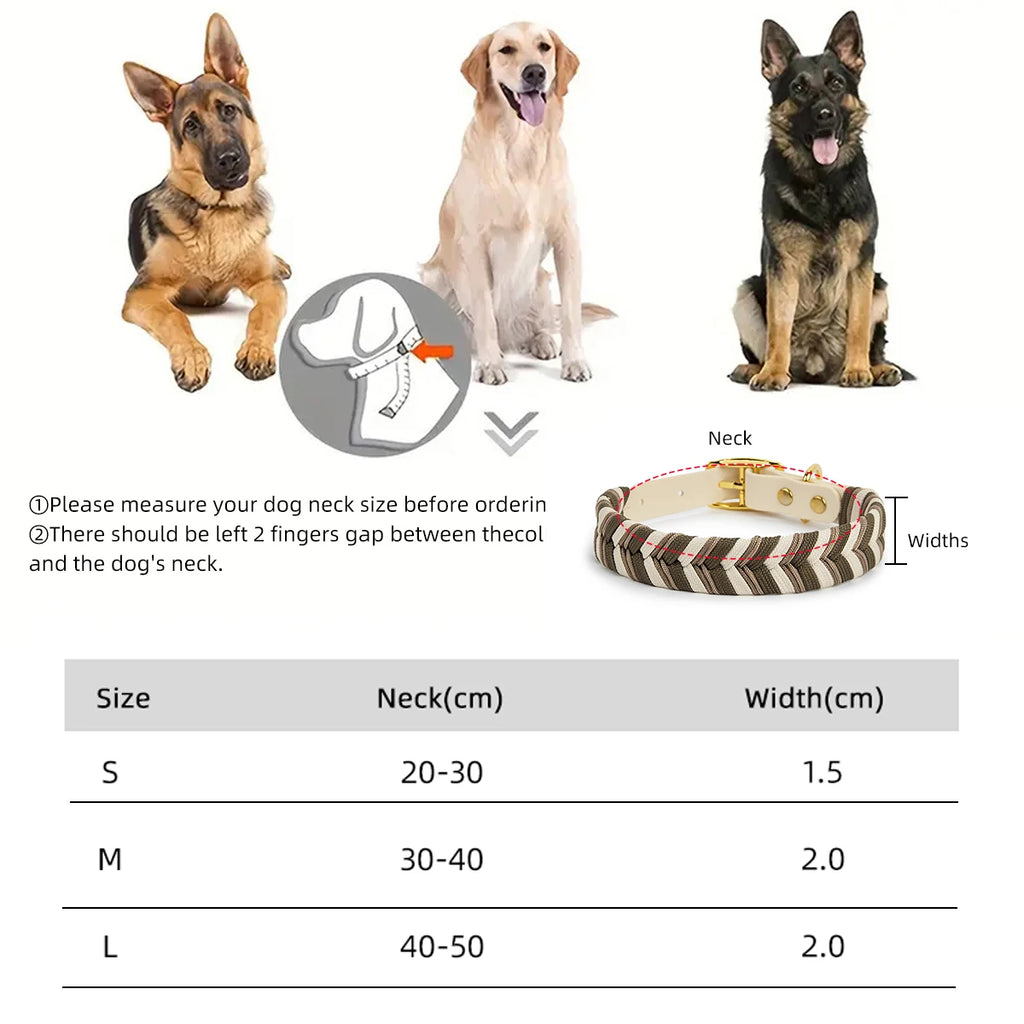 Premium Fashion Dog Collar Handmade Knitting Adjustable Washable