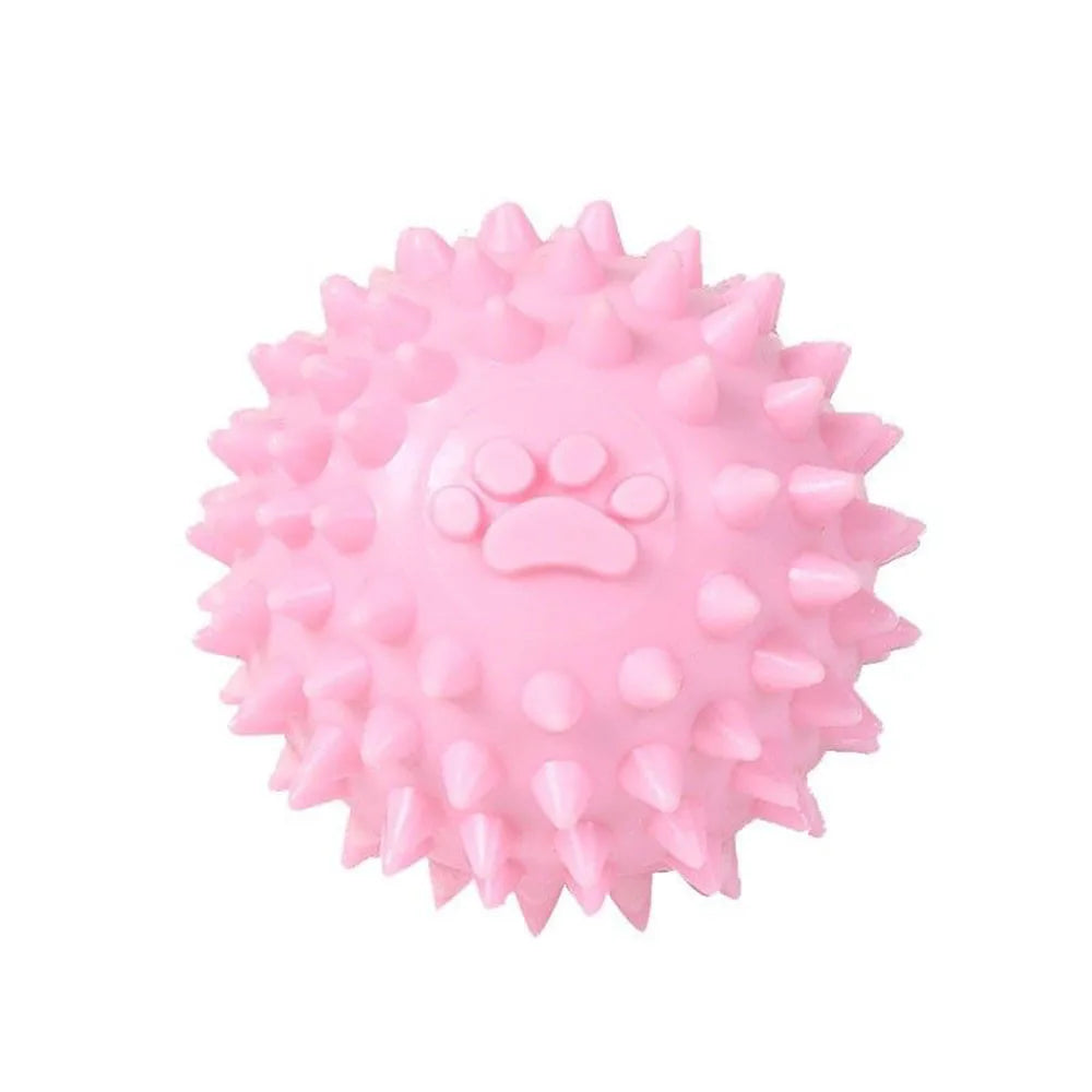 Dog Chew Spiked Ball Toy for Teeth Cleaning and Strength 1pc