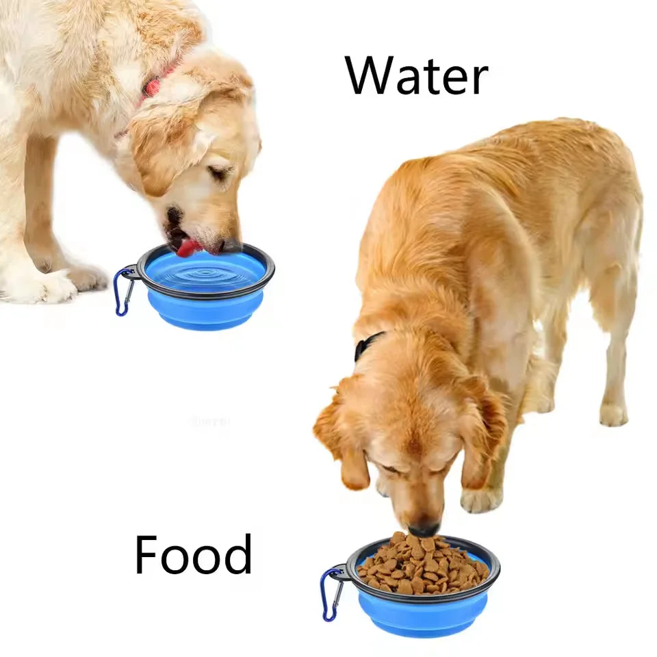 Portable Dog Travel Bowl with Folding Design