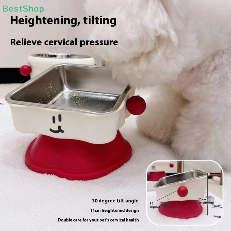Elevated Pet Bowl Stainless Steel with Wide Base